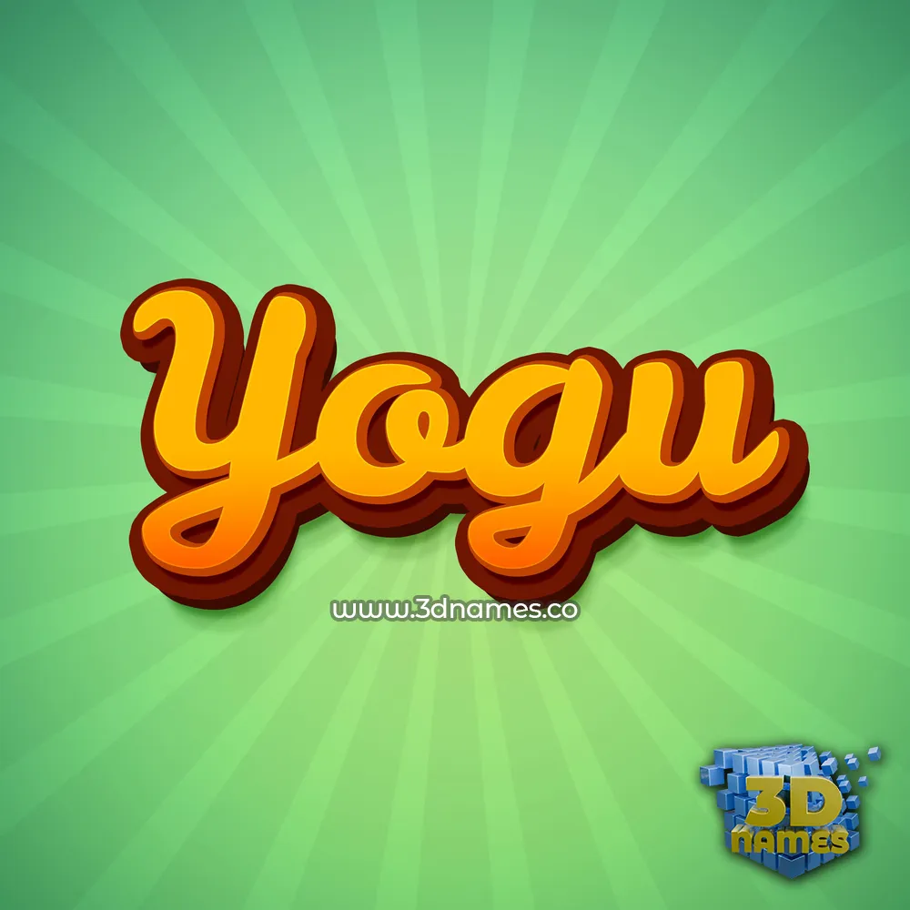 yogu in Green Rays style - 3D name wallpaper