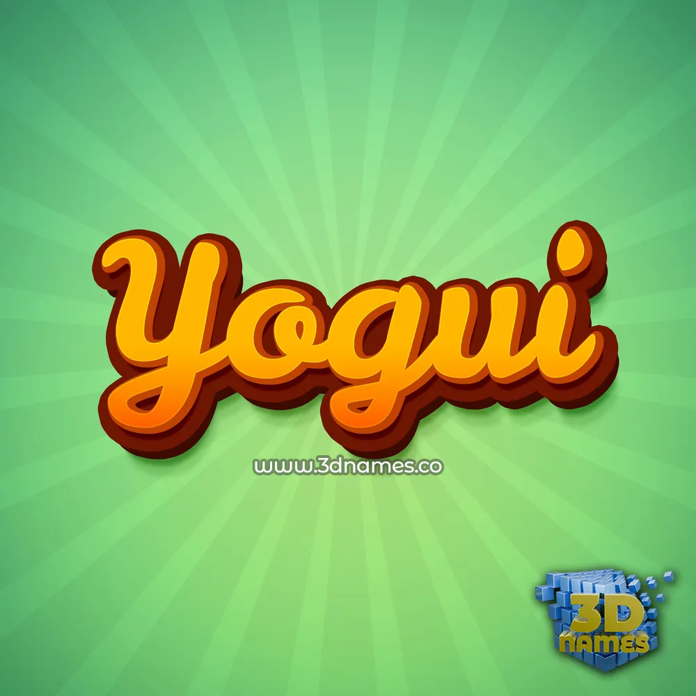 yogui in Green Rays style - 3D name wallpaper