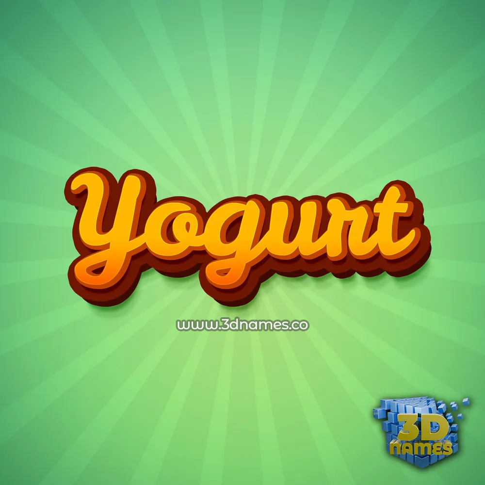 yogurt in Green Rays style - 3D name wallpaper