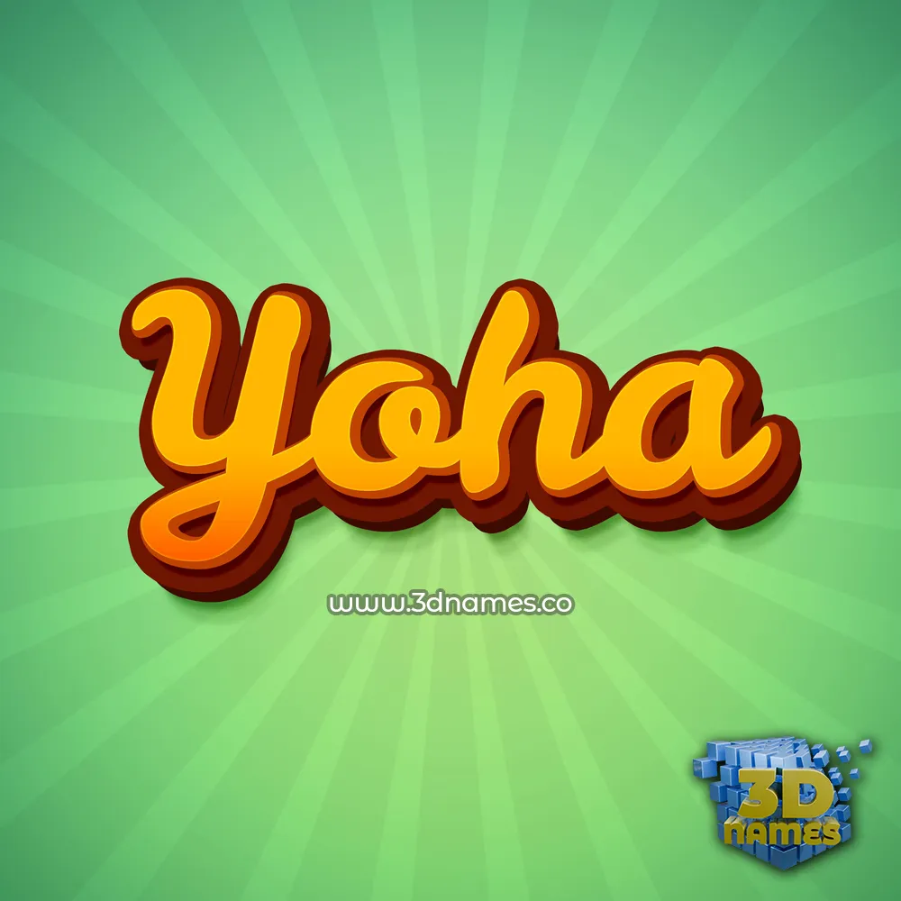 yoha in Green Rays style - 3D name wallpaper