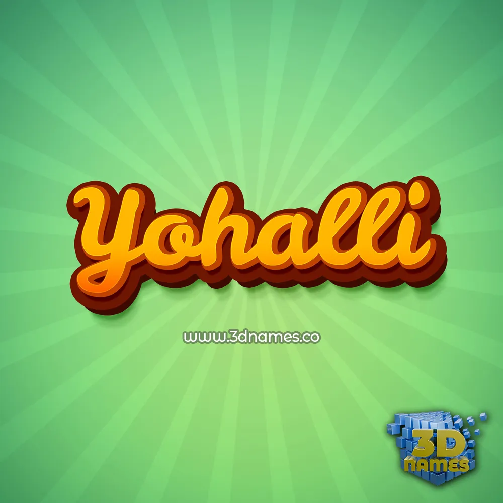 yohalli in Green Rays style - 3D name wallpaper