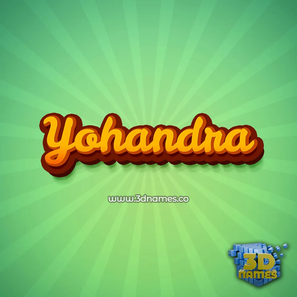 yohandra in Green Rays style - 3D name wallpaper