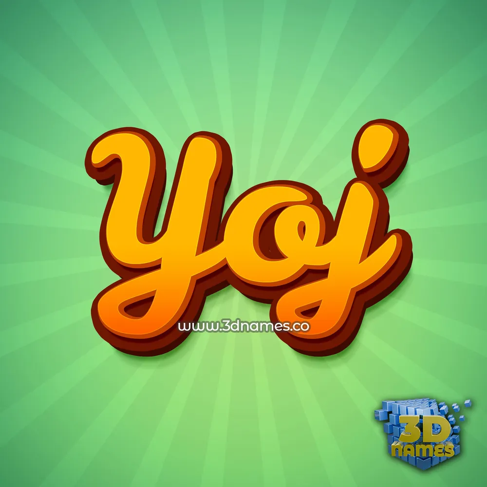 yoj in Green Rays style - 3D name wallpaper