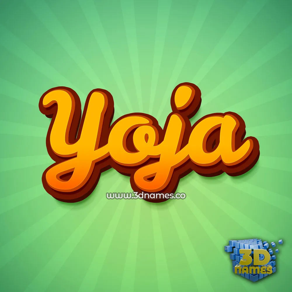 yoja in Green Rays style - 3D name wallpaper