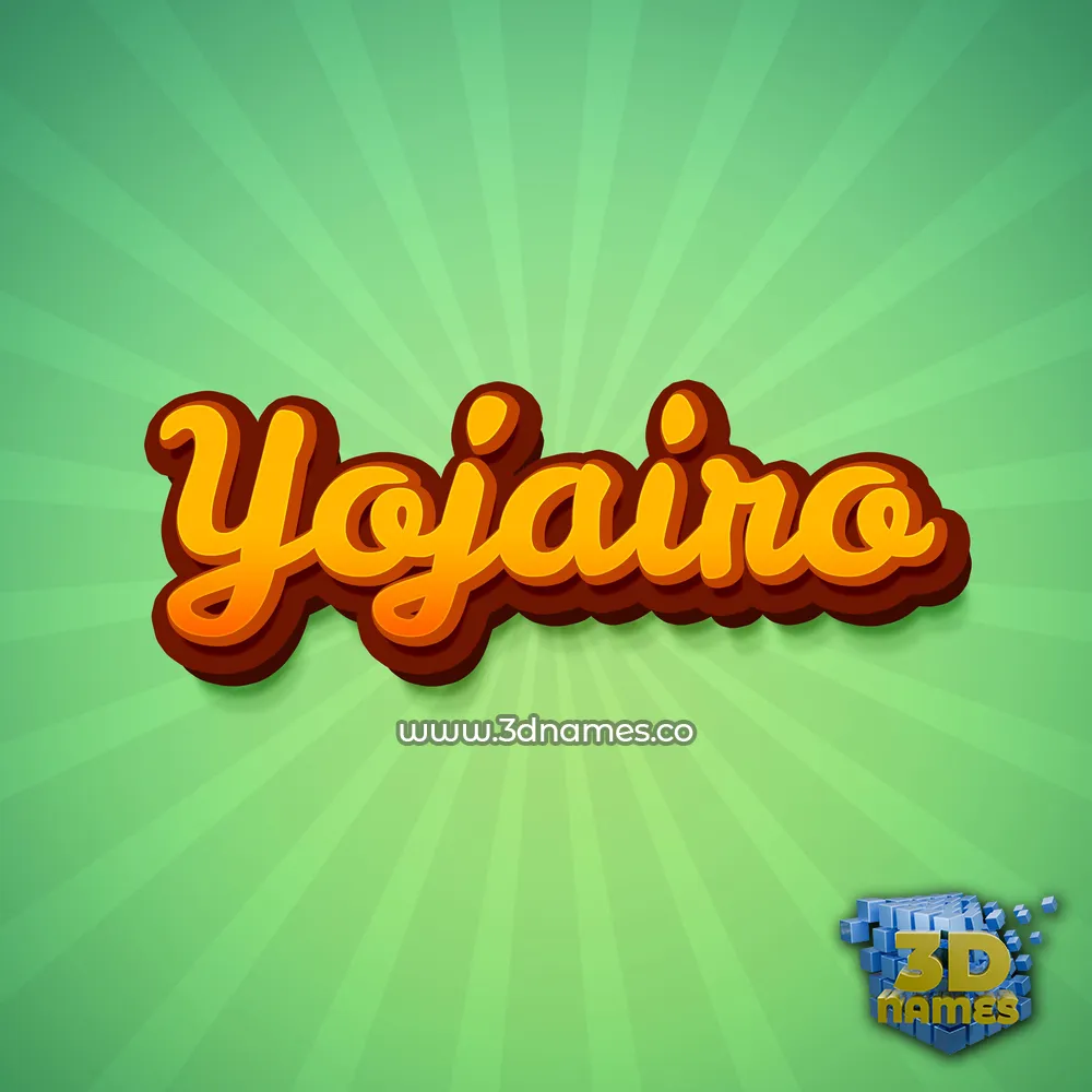 yojairo in Green Rays style - 3D name wallpaper