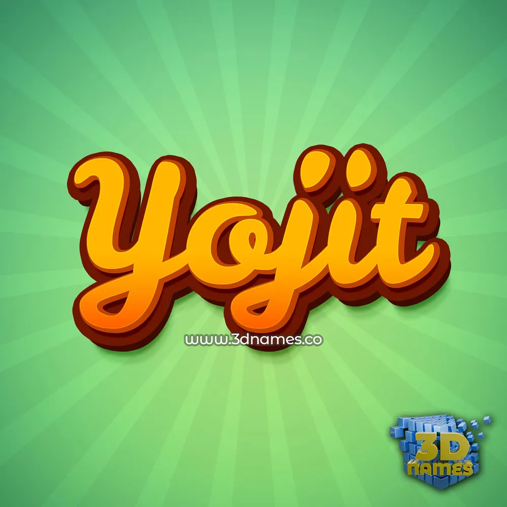 yojit in Green Rays style - 3D name wallpaper