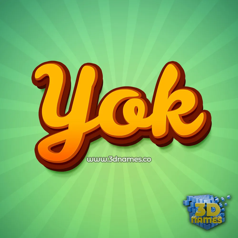 yok in Green Rays style - 3D name wallpaper