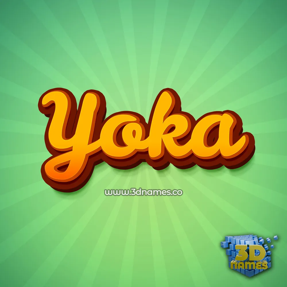 yoka in Green Rays style - 3D name wallpaper