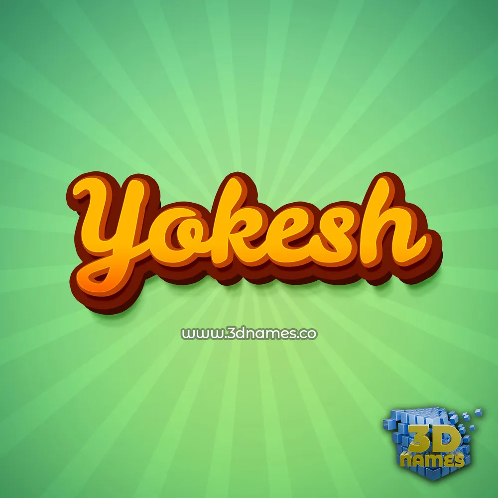 yokesh in Green Rays style - 3D name wallpaper