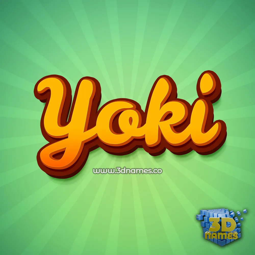yoki in Green Rays style - 3D name wallpaper