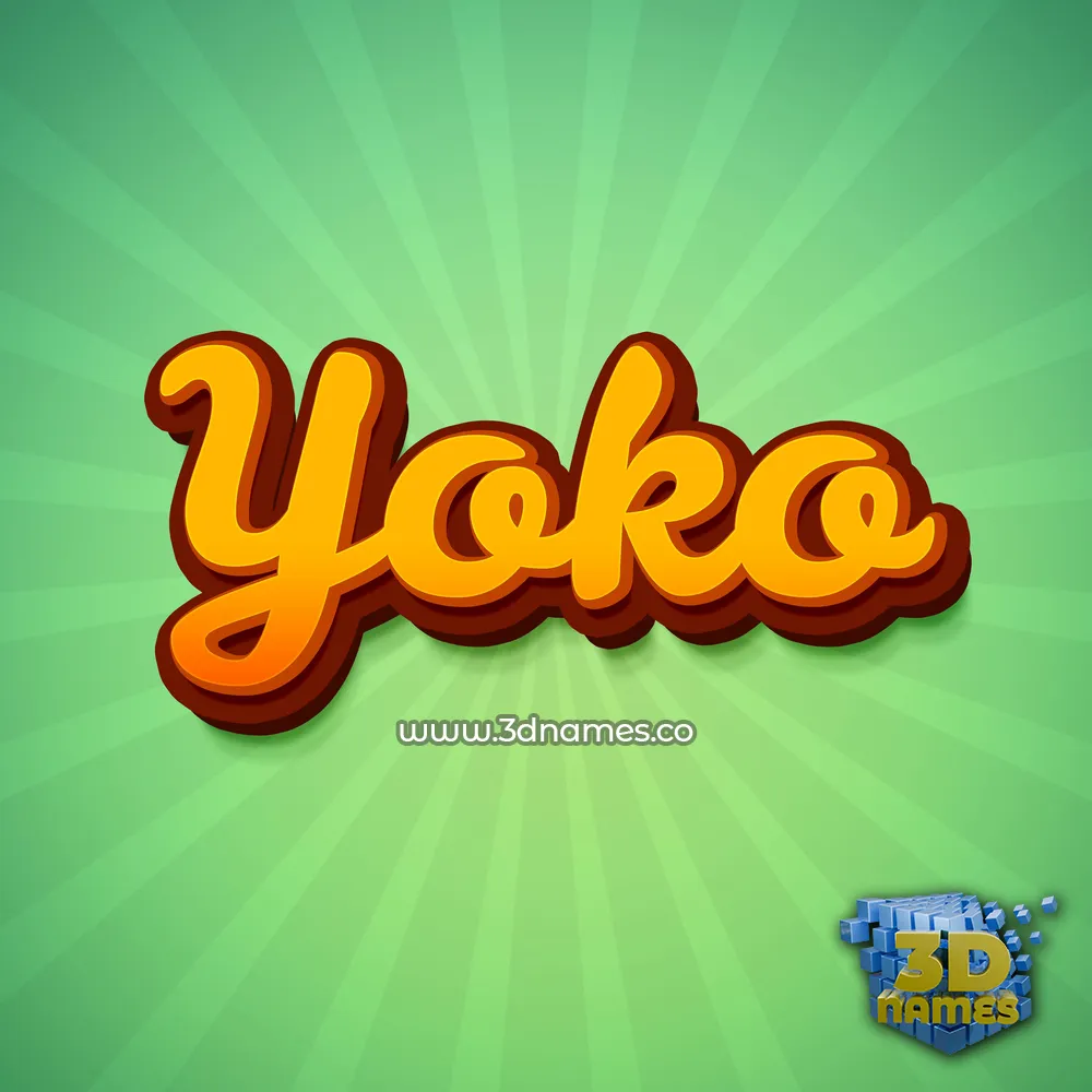 yoko in Green Rays style - 3D name wallpaper