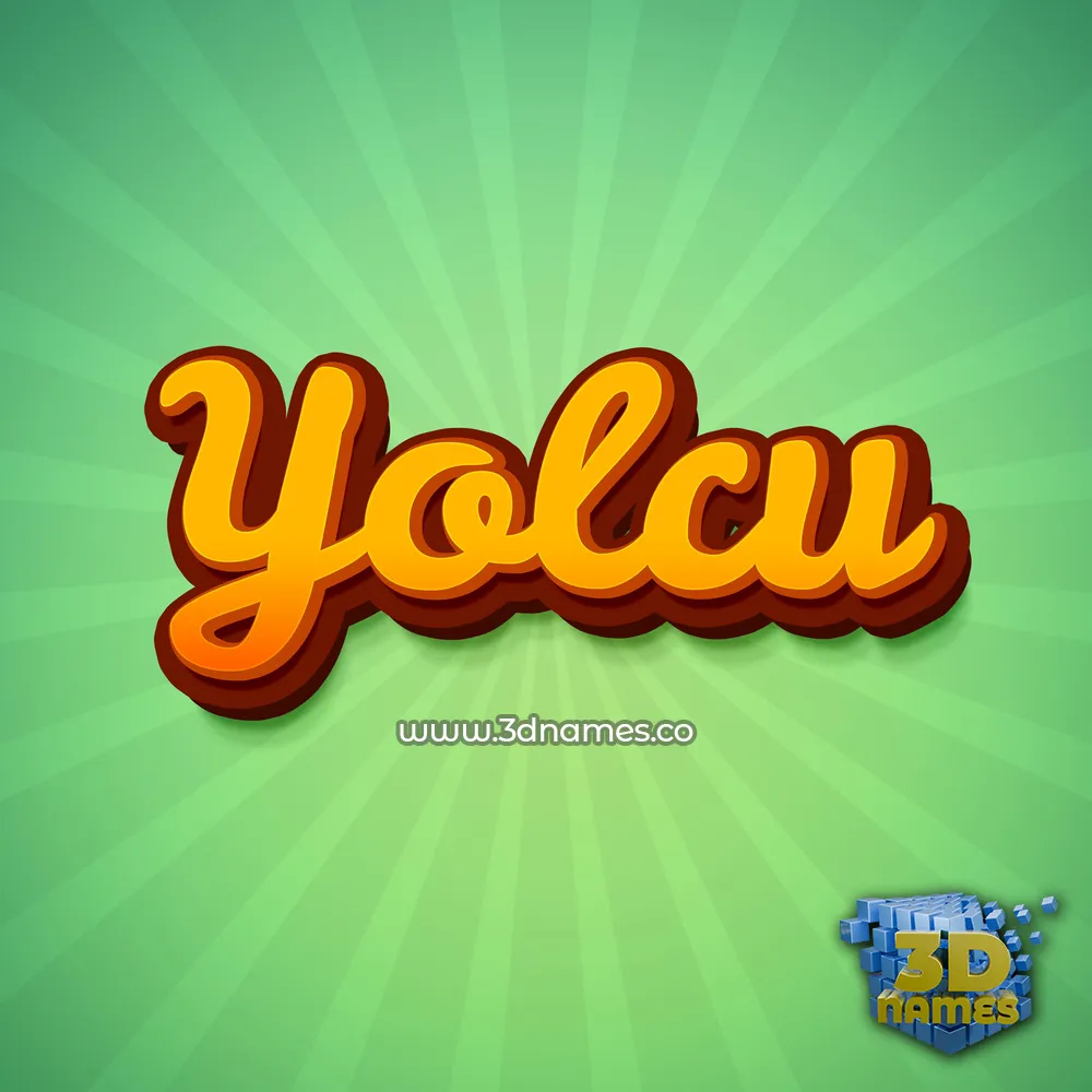 yolcu in Green Rays style - 3D name wallpaper