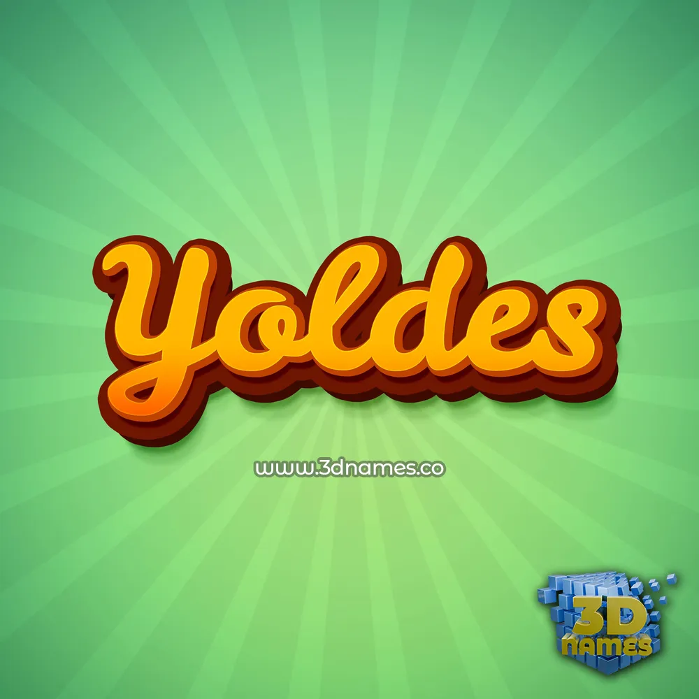 yoldes in Green Rays style - 3D name wallpaper