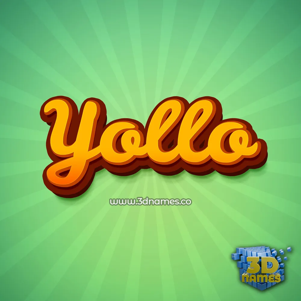 yollo in Green Rays style - 3D name wallpaper