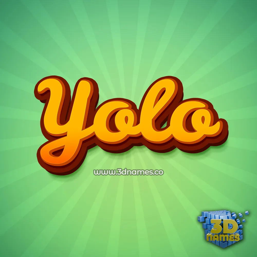 yolo in Green Rays style - 3D name wallpaper