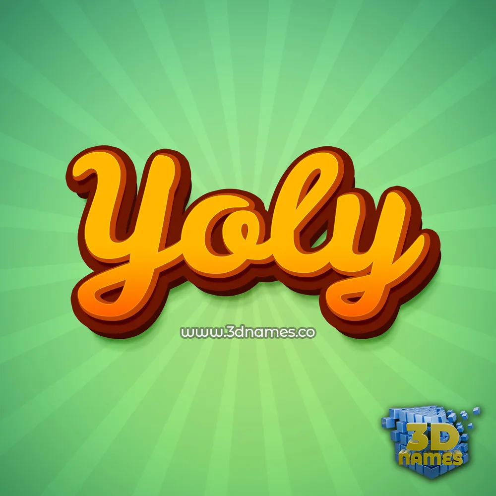 yoly in Green Rays style - 3D name wallpaper