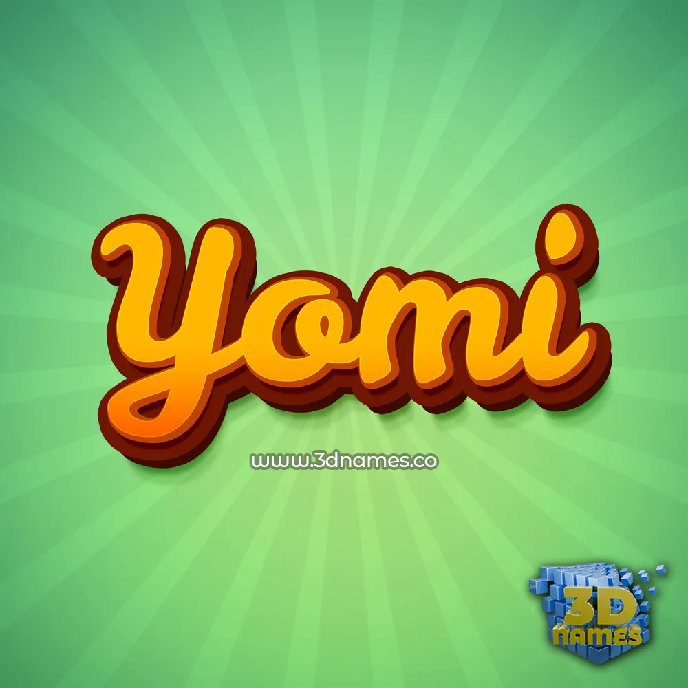 yomi in Green Rays style - 3D name wallpaper