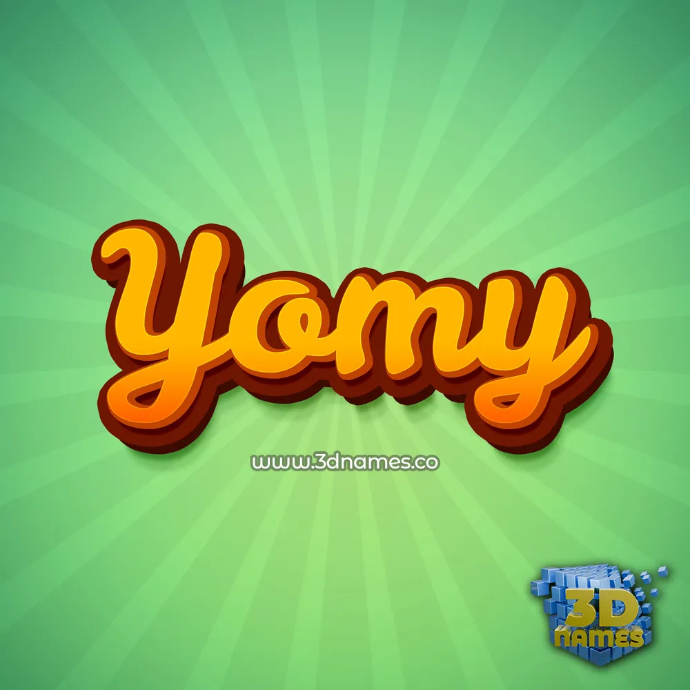 yomy in Green Rays style - 3D name wallpaper