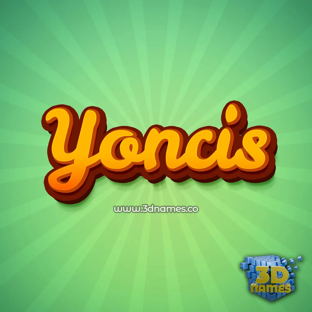 yoncis in Green Rays style - 3D name wallpaper