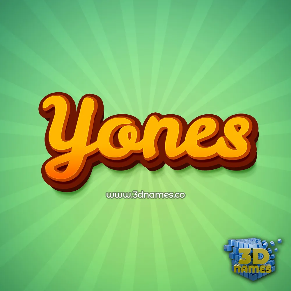 yones in Green Rays style - 3D name wallpaper