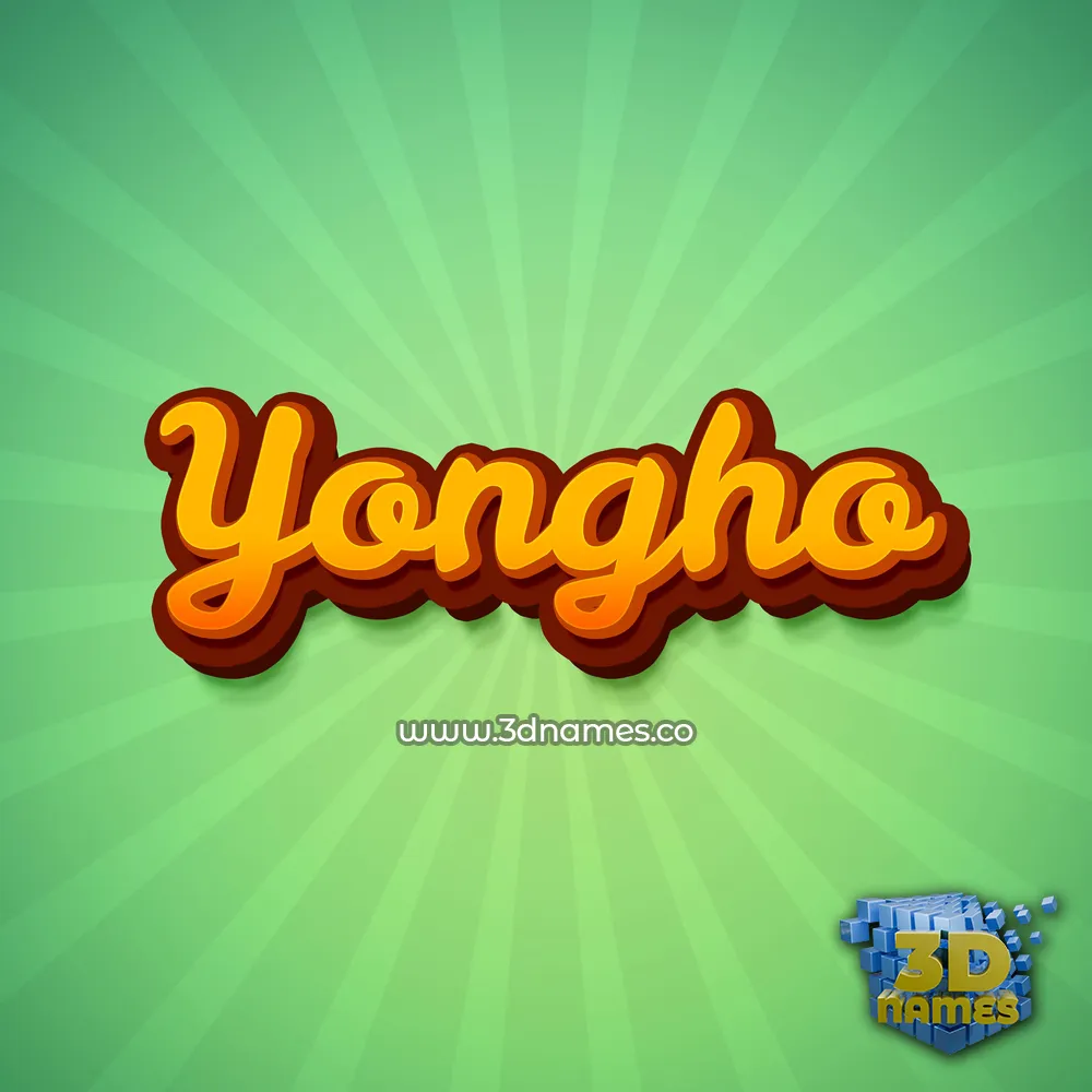 yongho in Green Rays style - 3D name wallpaper