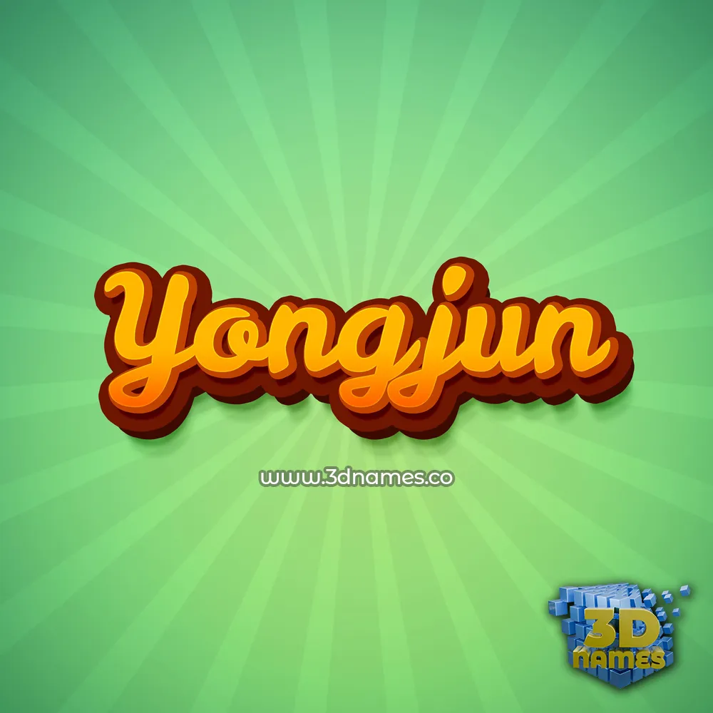 yongjun in Green Rays style - 3D name wallpaper