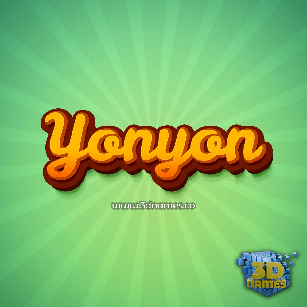 yonyon in Green Rays style - 3D name wallpaper