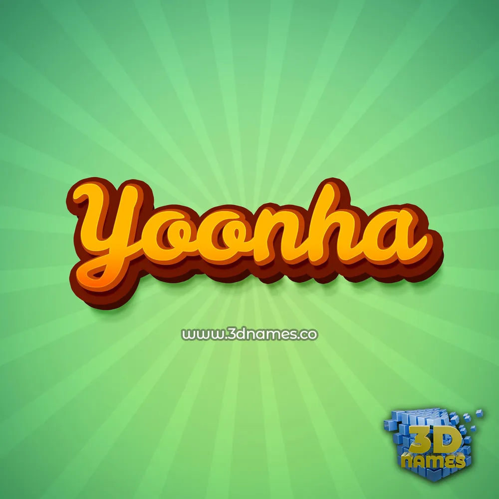 yoonha in Green Rays style - 3D name wallpaper