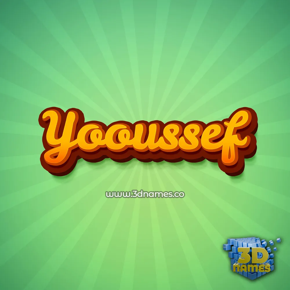 yooussef in Green Rays style - 3D name wallpaper