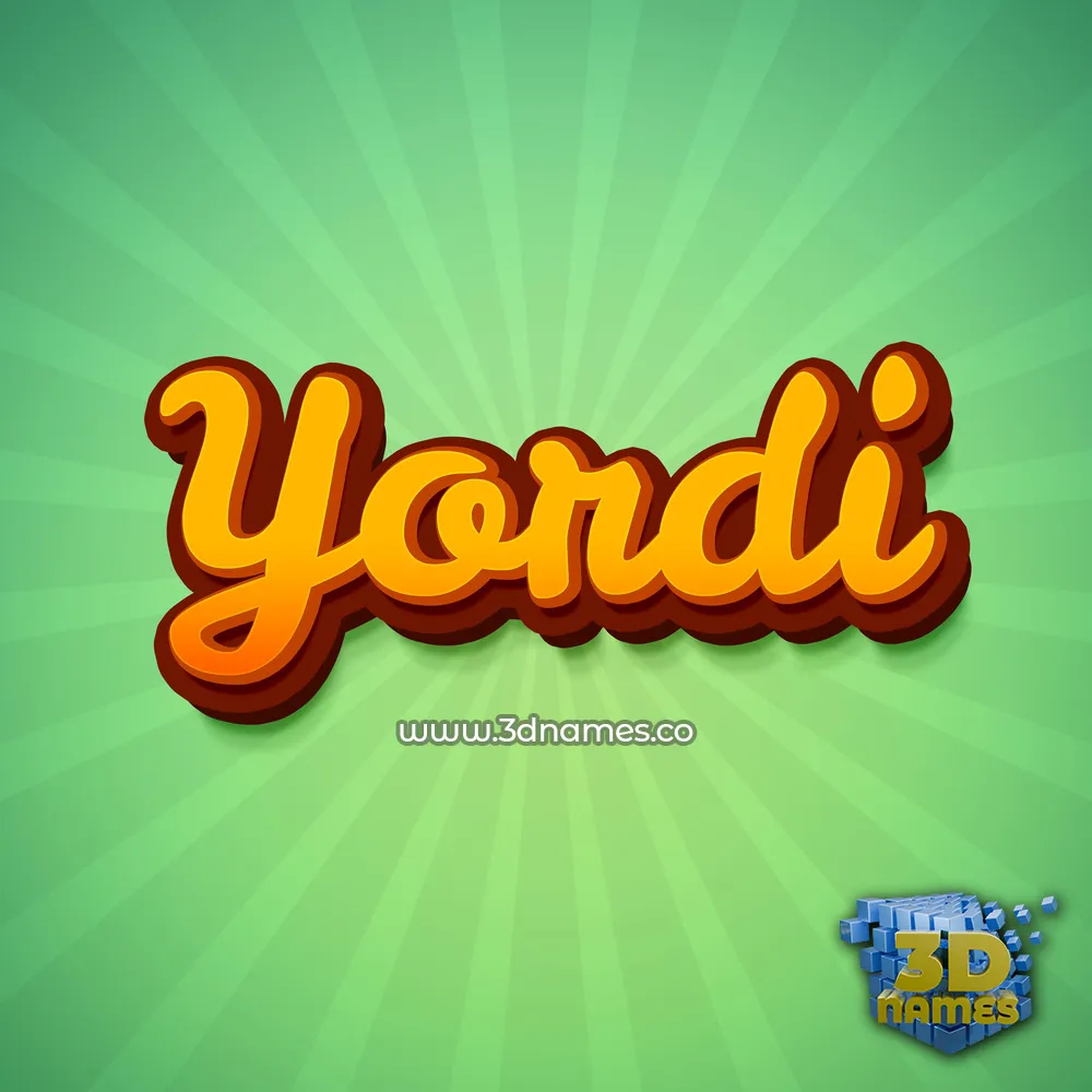 yordi in Green Rays style - 3D name wallpaper