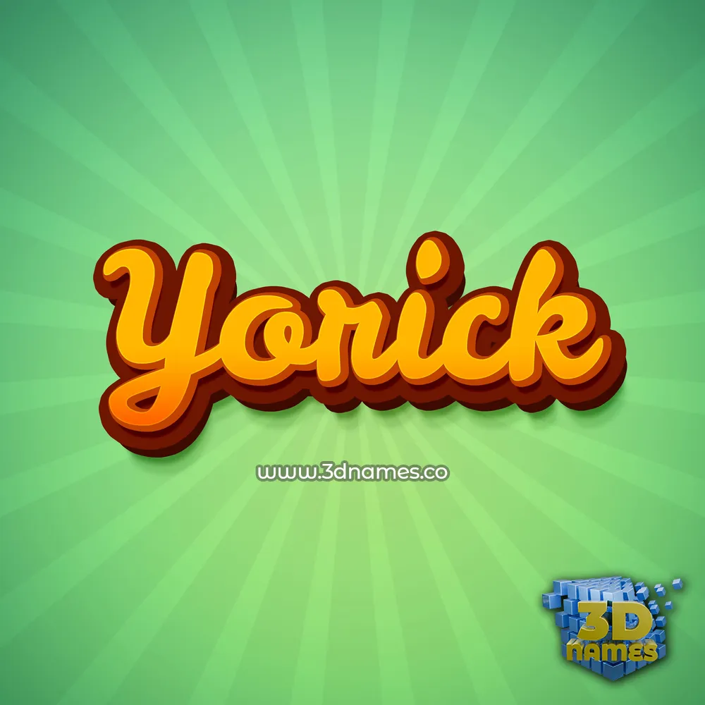 yorick in Green Rays style - 3D name wallpaper