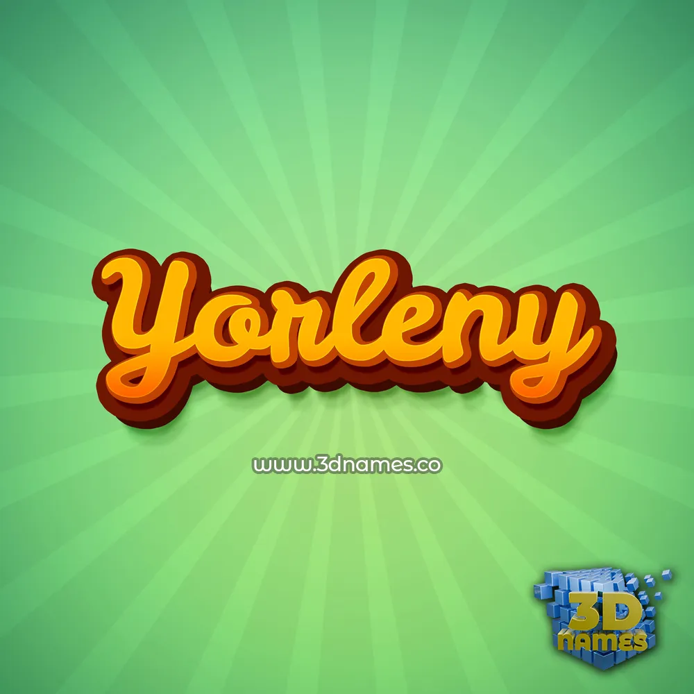 yorleny in Green Rays style - 3D name wallpaper