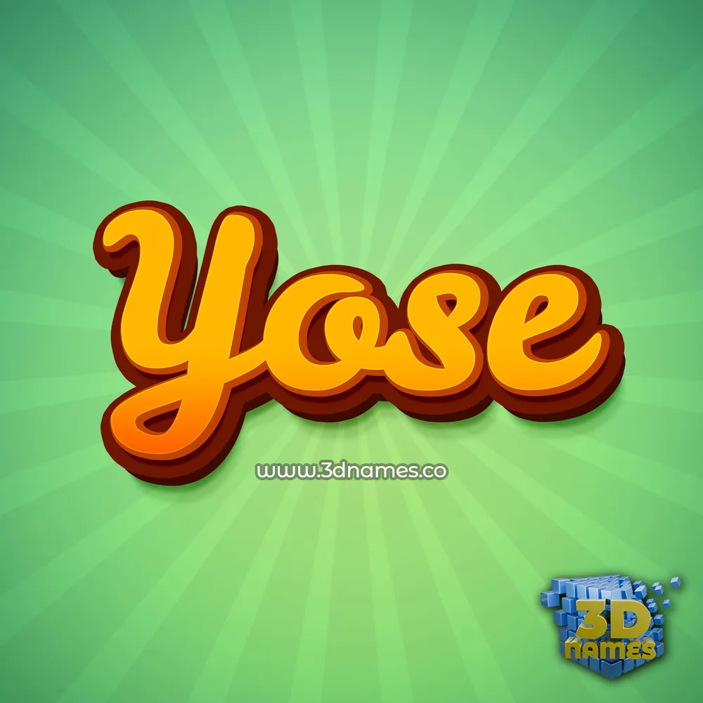 yose in Green Rays style - 3D name wallpaper