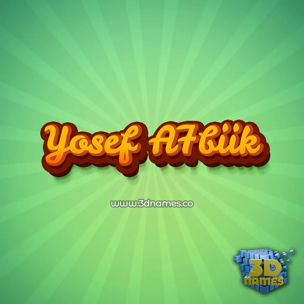 yosef a7biik in Green Rays style - 3D name wallpaper
