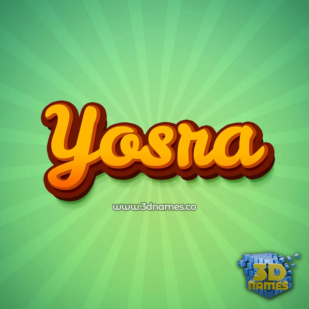 yosra in Green Rays style - 3D name wallpaper