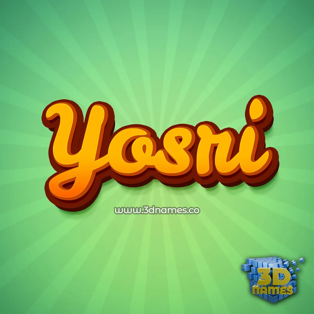 yosri in Green Rays style - 3D name wallpaper