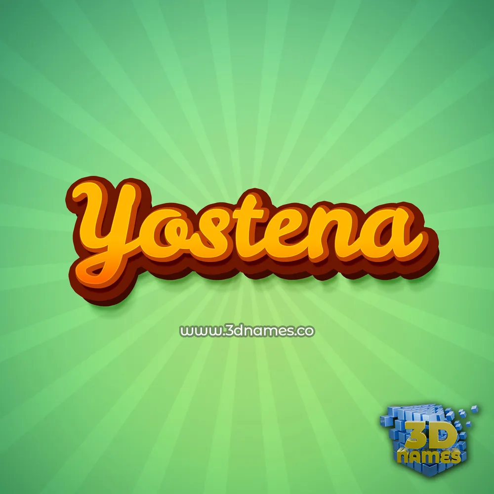 yostena in Green Rays style - 3D name wallpaper