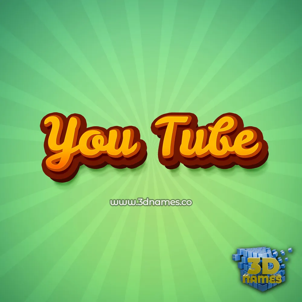 you tube in Green Rays style - 3D name wallpaper