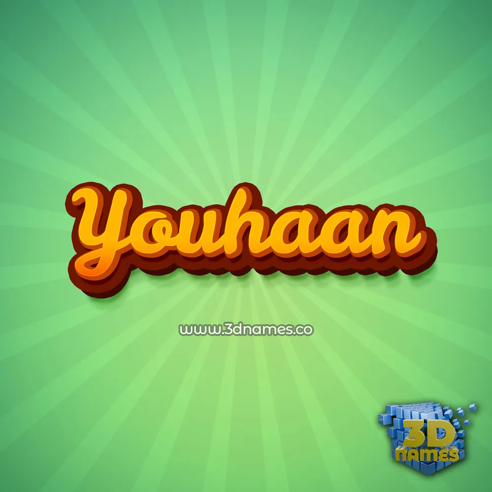youhaan in Green Rays style - 3D name wallpaper