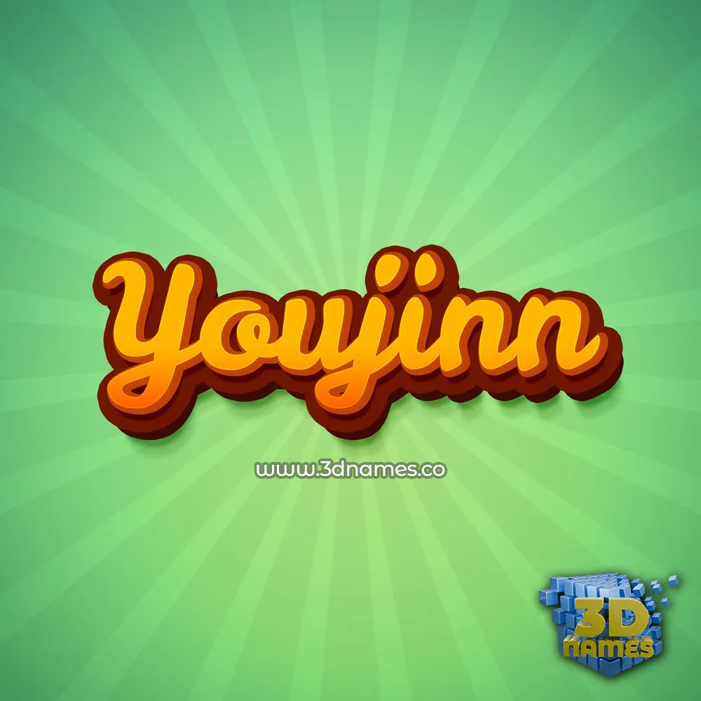 youjinn in Green Rays style - 3D name wallpaper