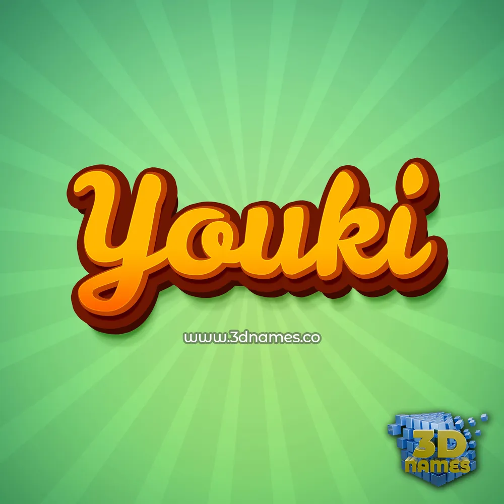 youki in Green Rays style - 3D name wallpaper