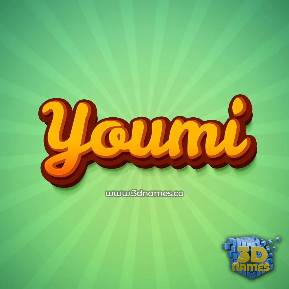 youmi in Green Rays style - 3D name wallpaper