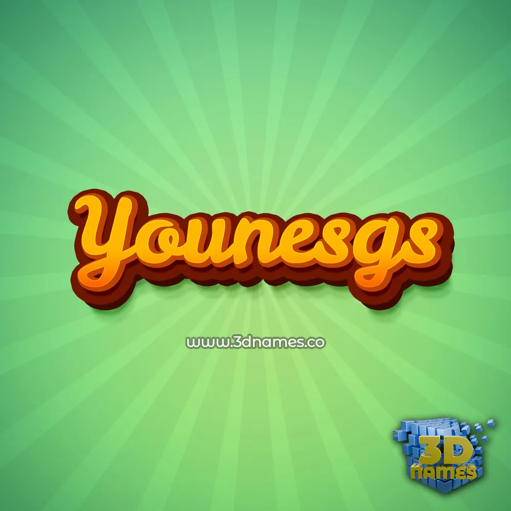 younesgs in Green Rays style - 3D name wallpaper