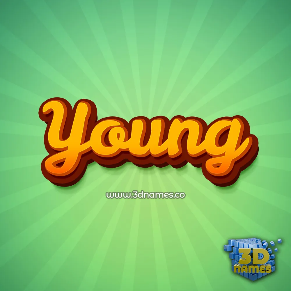 young in Green Rays style - 3D name wallpaper