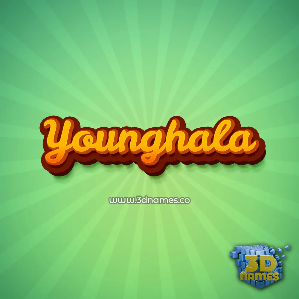 younghala in Green Rays style - 3D name wallpaper