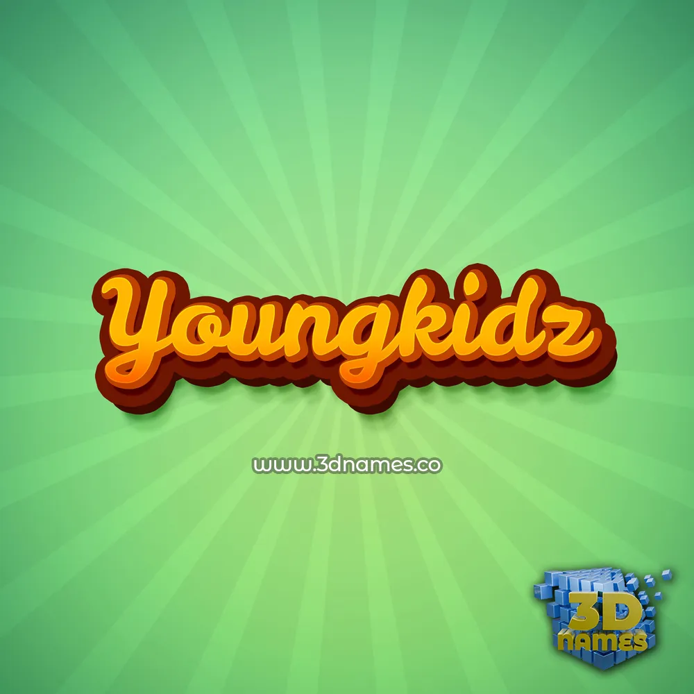 youngkidz in Green Rays style - 3D name wallpaper