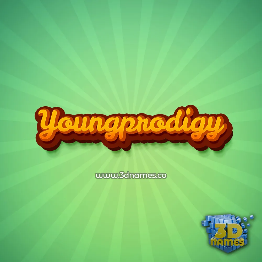 youngprodigy in Green Rays style - 3D name wallpaper