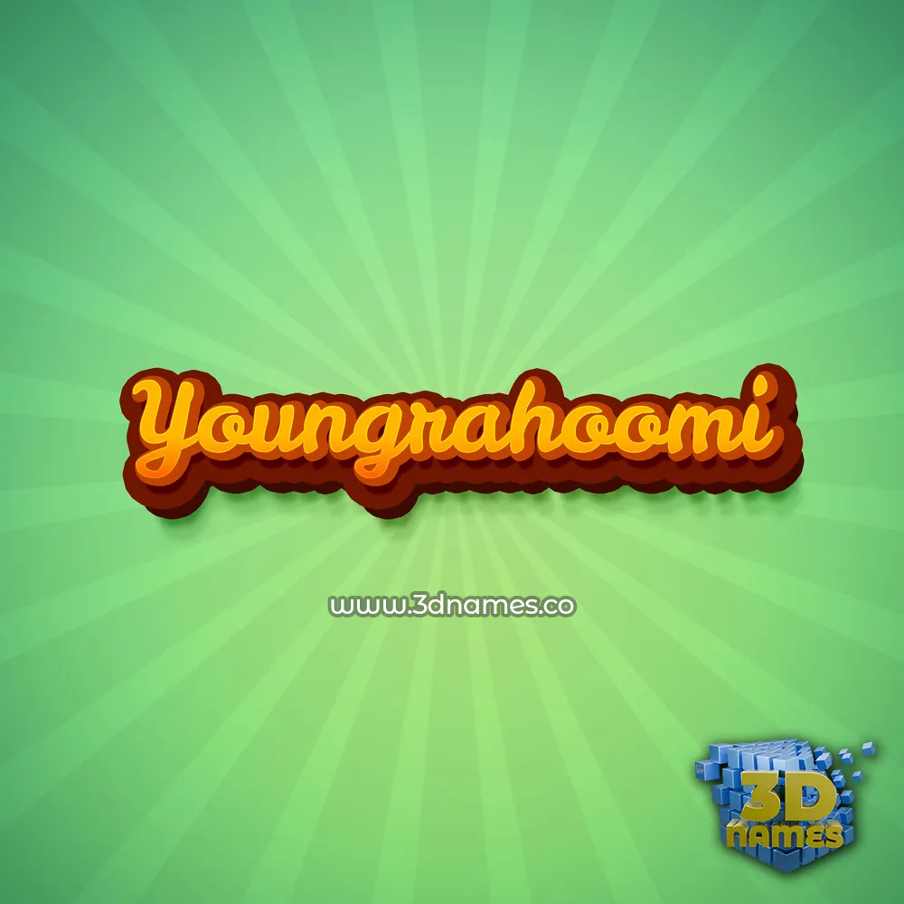 youngrahoomi in Green Rays style - 3D name wallpaper