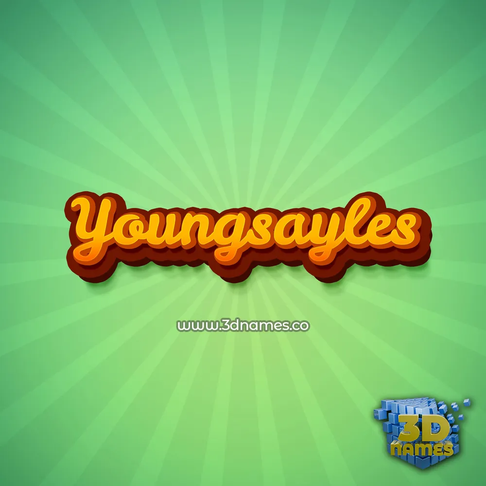 youngsayles in Green Rays style - 3D name wallpaper