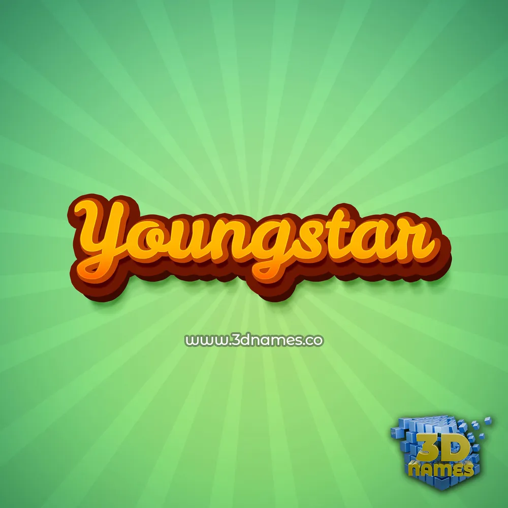 youngstar in Green Rays style - 3D name wallpaper